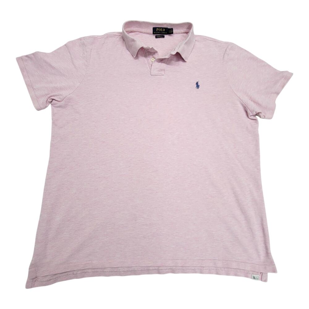 Polo Ralph Lauren Mens XL Classic Fit Pink Polo Shirt Short Sleeve Pony Pique